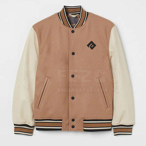 Veste Letterman surdimensionnée pour homme Manteau d'hiver confortable avec col montant et logo avant Matériau durable - Product Image 1