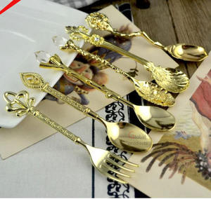 Ensemble de couverts en laiton au design de luxe plaqué or pour restaurant - Product Image 3