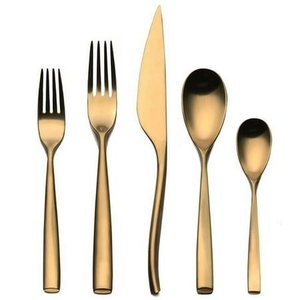 Gold PVD Coated Stainless Steel Cutlery Set <b>Mirrored</b> Stainless Material Durable for Daily Dining Special Occasions - Product Image 1