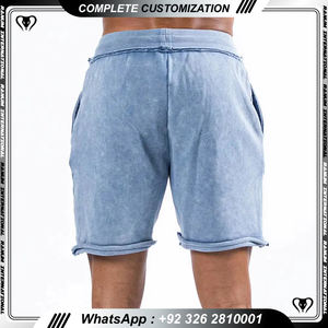 Short personnalisé pour homme délavé à la pierre acide Short vintage d'été pour homme avec cordon de serrage et poches - Product Image 4