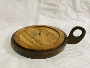 Custom Modern Round Wood Dough Bowl Eco-friendly Handmade <b>Large</b> <b>Candle</b> Wood Bowl Christmas Pillar Holder for Home Decoration - Product Image 2