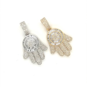 ฉูดฉาด VVS เพชรโมอิสชุบทอง925เงินจี้ฮิปฮอป Bling Hamsa เครื่องประดับแฟชั่นสุดหรูสำหรับแร็ปเปอร์ - Product Image 2