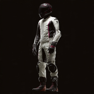 Biker Leather Suit <b>Men's</b> Genuine Leather <b>Cycle</b> Zipper <b>Jacket</b> Pants Suit Motorcycling Leather Suit <b>Men</b> - Product Image 3