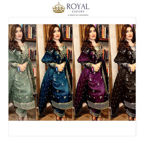 Largement vendu qualité exceptionnelle nouveau concepteur traditionnel en organza lourd avec broderie travail Salwar costume pour les femmes - Product Image 6