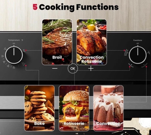 G-A-S-L-A-N-D 2-4 Horno de gas natural incorporado con convección 120V, enchufe negro - Product Image 3