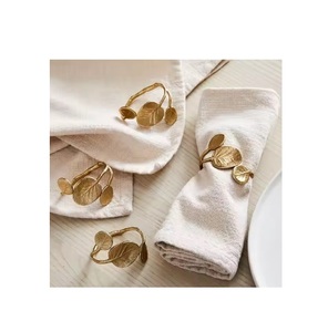 Anneau de serviette de sapin de Noël simple et bon marché fait à la main en gros anneau de serviette plaqué argent - Product Image 6