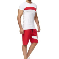 Conjunto de Camiseta y Pantalones Cortos de Verano para Hombre, Unisex, Tejido de Algodón/Poliéster, Ecológico, de Secado Rápido y Transpirable, 450g, Venta al Por Mayor