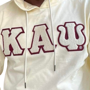 Kappa Alpha Psi Kream Chenille <b>Hoodie</b> Premium Greek Letter Nupe Fraternity Pullover Fleece - Product Image 5