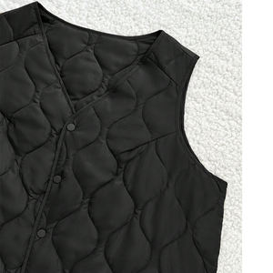 Gilet d'hiver matelassé pour femme, prix de gros, faible MOQ, design personnalisable, décontracté, sans manches, pour l'extérieur, mode urbaine - Product Image 4