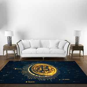 Alfombra Crypto Money - Alfombra Impresa con Diseño Moderno Antideslizante, Alfombra Delgada No Tejida - Product Image 1