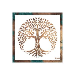 Stencil Design F164 albero della vita parete legno vetro dipinto modello