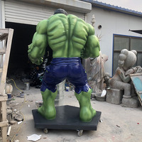 Statue en carton importée Marvels, personnage de film en papier stéréoscopique 3D, Hulk de dessin animé populaire, 2 mètres, proportion égale