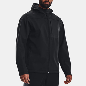 MOVATEXTILES OEM Venta al por mayor de poliéster de alta calidad impermeable negro chaqueta con capucha cortavientos impermeable chaqueta de lluvia chaqueta de nieve - Product Image 5