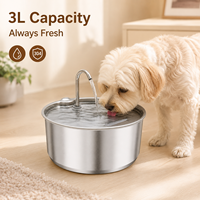 2,2L Edelstahl Katzen-Trinkbrunnen mit Blumenauslauf, Automatischer Haustier-Wasserspender für Katzen und Hunde, OEM ODM