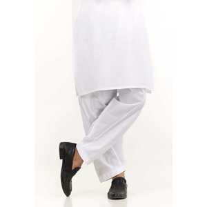 Shalwar Kameez Blanc Basique SH-CTN24-001, Robe Indienne de Style Pakistanais en Georgette, Salwar Cousu - Product Image 1