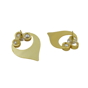 ต่างหูแบบติดหู งานเพ้นท์มือ รุ่นใหม่ล่าสุด ปี 2025 ผู้ผลิตและจำหน่าย ชุบทอง ประดับมุกเปลือกหอย สำหรับผู้หญิงและเด็กผู้หญิง - Product Image 4