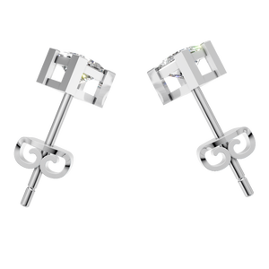 ต่างหูทองคำแท้ 14K ประดับเพชรโมอิสซาไนต์ทรงเจ้าหญิง 1 กะรัต 4.3 มม. ตัวเรือนแบบสี่ขา ระดับความสะอาด VVS1 สี D ของขวัญสำหรับผู้หญิง เครื่องประดับ - Product Image 3