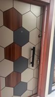 Porte d'entrée extérieure de sécurité anti-effraction en acier inoxydable 304 de qualité supérieure, finition manuelle moderne, fabricant turc