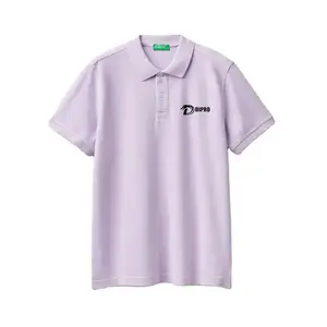 半袖の夏の摩耗の明るい色のゴルフシャツ男性用のファッショナブルなポロシャツ綿製2024