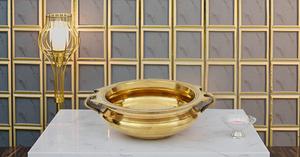 6 pouces Art déco bol décoratif en laiton pour la maison salon Table à manger bureau festif bougies flottantes fleurs Diwali Festival - Product Image 2