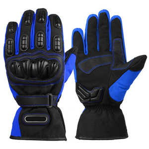ถุงมือมอเตอร์ไซด์หนังสีฟ้าอบอุ่นกันน้ำสำหรับฤดูหนาวปรับแต่งโลโก้2025มืออาชีพ - Product Image 1
