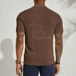 Color sólido de tamaño personalizado de los hombres para la camiseta del polo 100% de algodón desgaste del verano con la textura de punto para adultos - Product Image 2