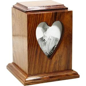 Urna de madera de tamaño adulto funerario de material duradero de alta calidad con diseño de foto personalizado disponible del exportador indio - Product Image 4
