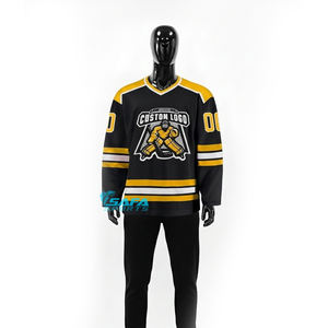 Maillots de hockey sur glace brodés personnalisés, vêtements d'équipe, respirants, 100% polyester, logo par sublimation, uniforme d'entraînement, adulte et enfant - Product Image 1