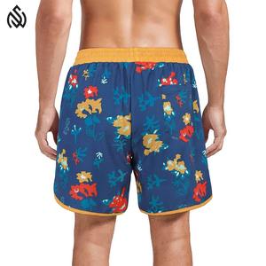 กางเกงขาสั้นชายหาดแบบสั้นสำหรับผู้ชายกางเกงขาสั้นชายหาดแบบแห้งเร็วแบบลำลองสีทึบพิมพ์ลายสำหรับใส่ในฤดูร้อนผลิตจากโรงงาน OEM - Product Image 4