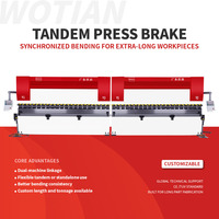 Presse plieuse hydraulique électrique entièrement automatique en tandem, synchronisée, CNC, pour tôles d'aluminium, pour pièces extra-longues