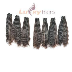 Vente en gros de paquets de cheveux vierges indiens Remy de haute qualité à cuticule alignée, droits, ondulés, naturels, prix d'usine - Product Image 6