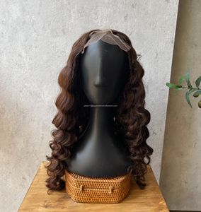 Bán Chạy nhất! HD ren đóng cửa Tóc Giả 20 inch màu nâu không có 4 lượn sóng lớp biểu bì phù hợp bó vrigin cambodian tóc con người tóc extensi - Product Image 2