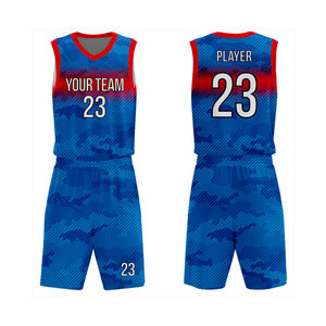 Vêtements de sport de performance avec short en jersey respirant et durable Ensembles d'uniformes de basket-ball imprimés pour joueurs - Product Image 1