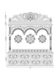 Incrustation de fleurs en marbre pur Design Temple blanc Temple en marbre blanc pour la maison Makrana Designer Temple en marbre blanc fait à la main - Product Image 4