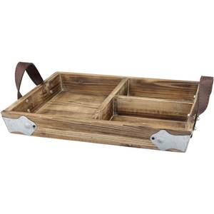 Metal Handle With Wood Custom Natural Mango/Acacia Wooden Food Tea Serving Trays Restaurant Hotel Supplies Wood Tray - Product Image 4