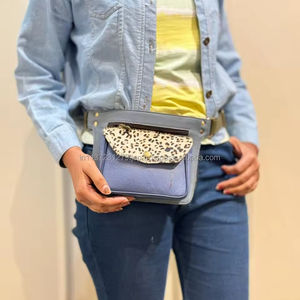 New Western Handmade Recycled Animal Fur Leather Waist Bags With Adjustable <b>Belt</b> Unique Vintage Fanny Pack Hip Waist Bags - Product Image 3