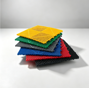 Dalles de sol emboîtables en plastique PP pour extérieur, résistantes aux intempéries, antidérapantes, résistantes à l'usure, écologiques, creuses, 18 mm, pour - Product Image 1
