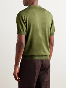 Polo de manga corta ecológico para hombre, venta al por mayor, nueva moda juvenil, tendencia, cuello en V, prendas de punto transpirables, ocio informal - Product Image 3