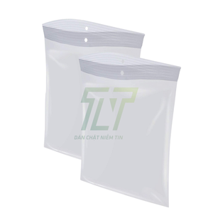 Sac en plastique PE transparent à fermeture éclair avec logo personnalisé pour le stockage durable des vêtements de la maison - Product Image 1