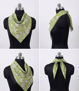 Handmade Eco Cotton Boho Square <b>Bandana</b> Set 21X21 Inches Lightweight Breathable Block Print Scarf Summer Winter Perfect Hair - Product Image 4