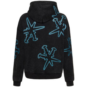 Custom Clothing Streetwear <b>Hoodies</b> <b>Oversized</b> Men Rhinestone <b>Hoodies</b> Heavyweight Loose Fit <b>Black</b> Color - Product Image 6