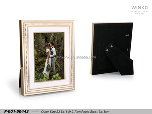 Winko LOVE LINK Metal Photo <b>Frame</b> Picture <b>Frame</b> 13X18Cm Photo <b>Frame</b>, W/ White Epoxy, <b>Gold</b> E-Coating, Blk Vel Back, - Product Image 1