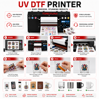 Nueva Impresora UV DTF de 13 Pulgadas A3 XP600 de Doble Cabezal, Máquina para Pegatinas con Relieve Dorado Personalizadas, Barniz 3D, Alta Eficiencia, Semiautomática