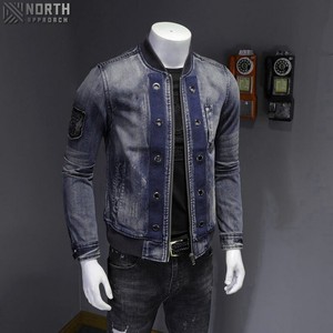 Blousons en jean pour hommes de haute qualité, très demandés, avec logo personnalisé, col rabattable, respirants, pour l'hiver, service OEM/ODM, style décontracté - Product Image 6