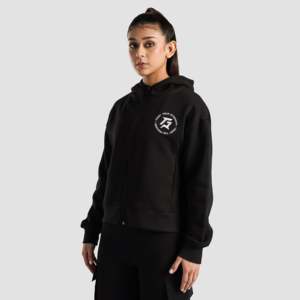 Sudadera con Capucha Apex Stride Negra de Punto con Cierre Transpirable para la Temporada de Otoño - Product Image 3