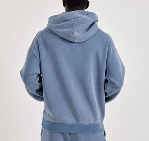 Sudadera con Capucha Extra Grande de Algodón Grueso, Unisex, Personalizable, Estilo Urbano, Cierre Completo, Hombros Caídos, Forro Polar Premium, Suministro Directo de Fábrica - Product Image 4