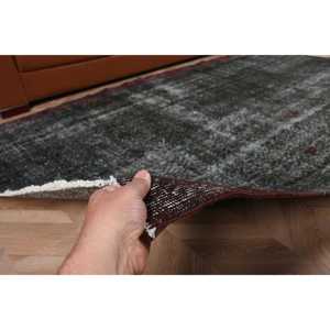 Tapis vintage 5x8,3 pieds, tapis turc noir uni en laine - Product Image 4