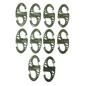Crochets tactiques S-Hooks - Vert olive, lot de 10, équipement de transport de charge, compatible MOLLE, Cordura, équipement extérieur, camouflage personnalisé - Product Image 2