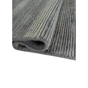 Tapis en laine bleue tissé à la main, motif rayé classique, rectangulaire, pour la décoration de la maison et du salon HWL-424 - Product Image 2