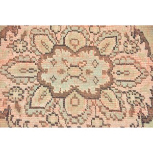 Vintage Turkish Rug 5x8.7ft Beige <b>Brown</b> Large Area Woolen Patchwork Design Rectangle Hallway Style Latex Backing for Teens - Product Image 5